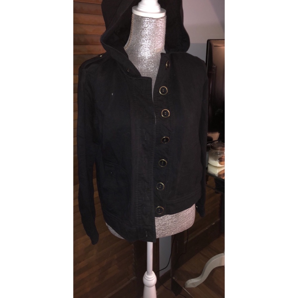 Black Big Button Jacket